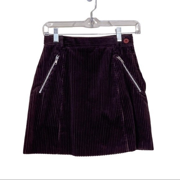 Y2K Vintage Chocolate Brown Corduroy Mini Skirt Necessary Objects - Picture 1 of 6